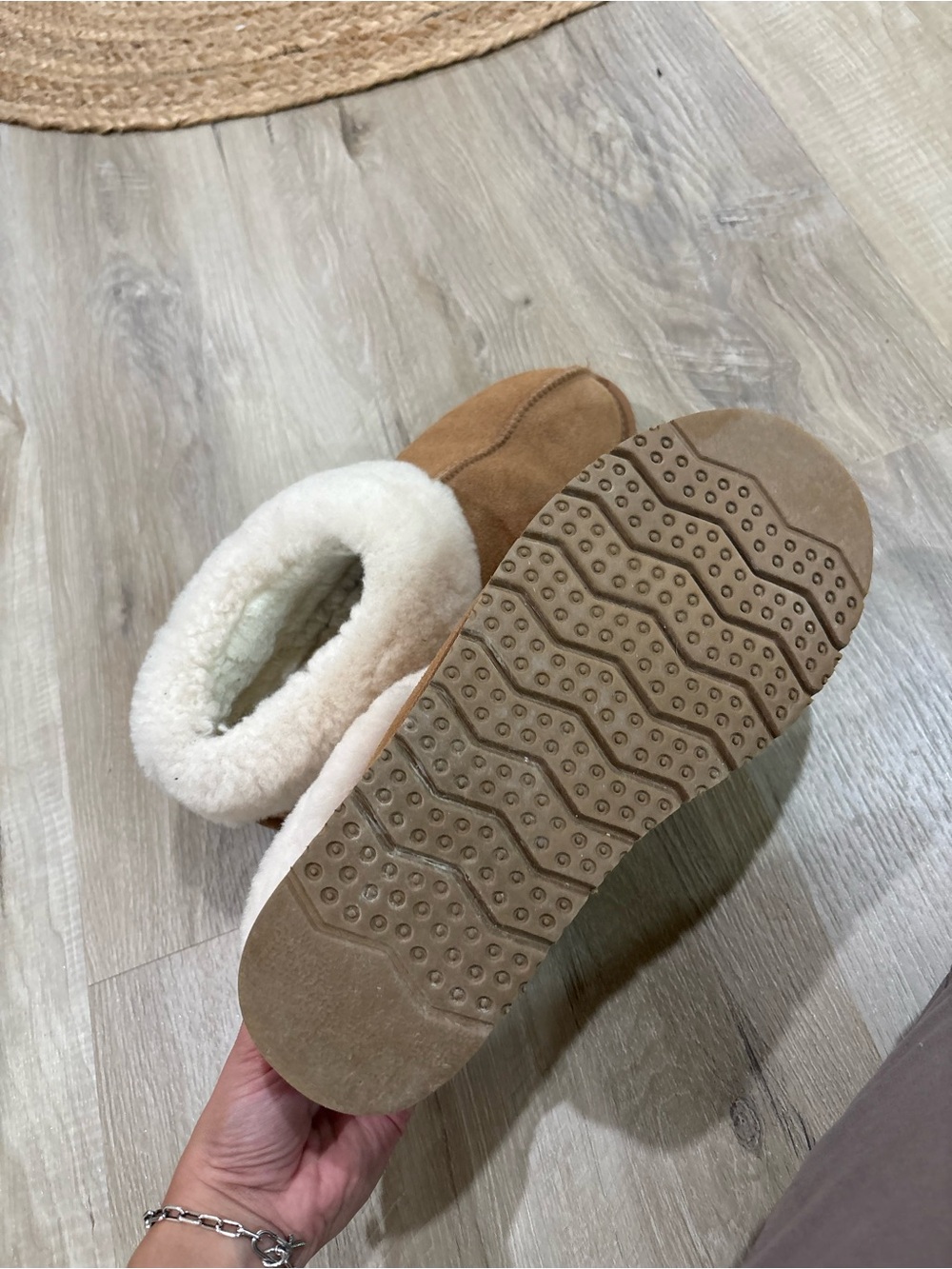 UGG Women's Chestnut Suede Shearling Lined Slip-On - Picture 2 of 4